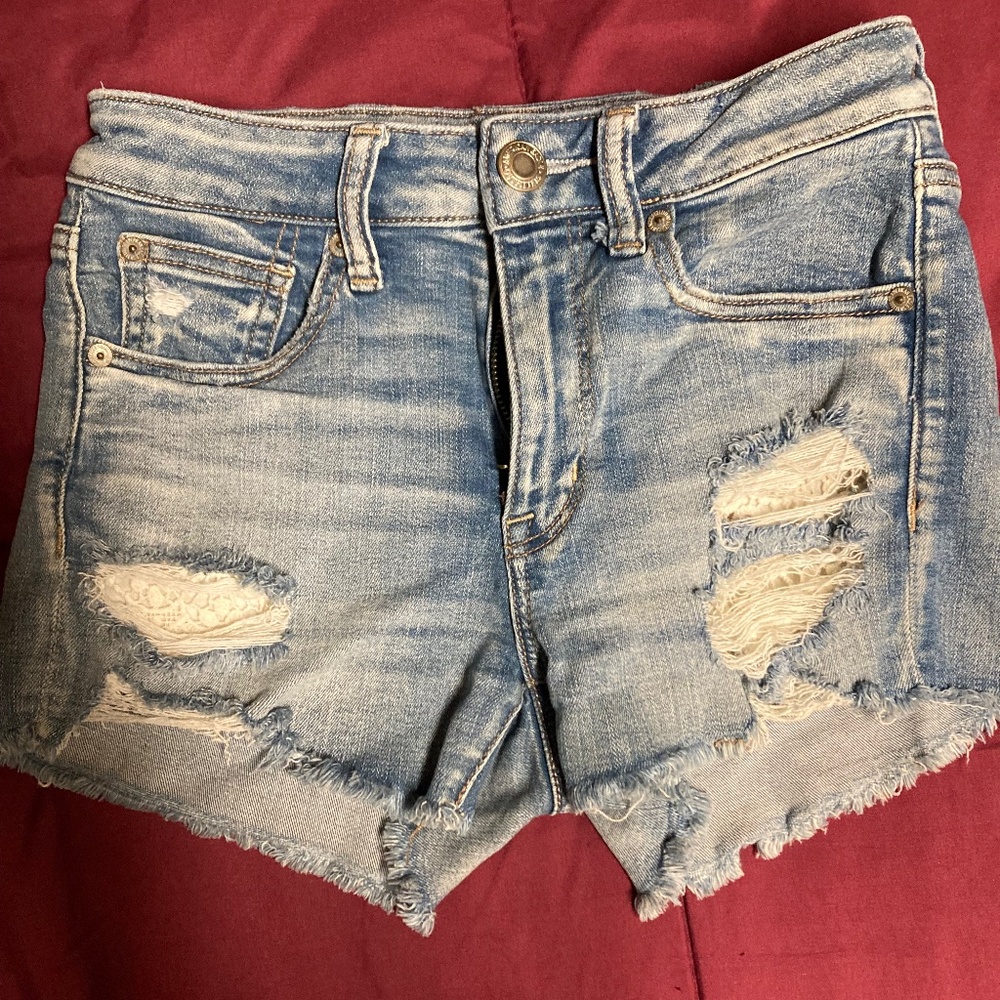 American Eagle Stretch Ripped Jean Shorts